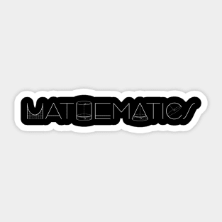 Mathematics - 3D Geometry (white tex) Sticker